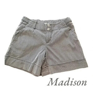 Madison Womens‎ Black and White Striped Shorts